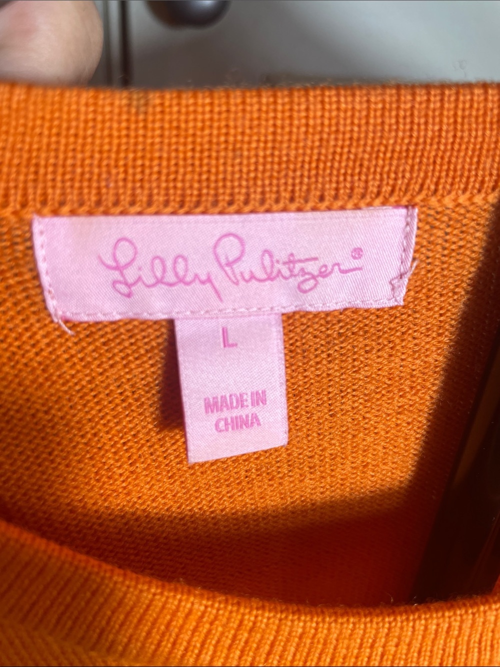 Lilly Pulitzer Lion Door Knocker Sweater Top Orange Resort Chic Coastal Prep - Picture 2 of 4